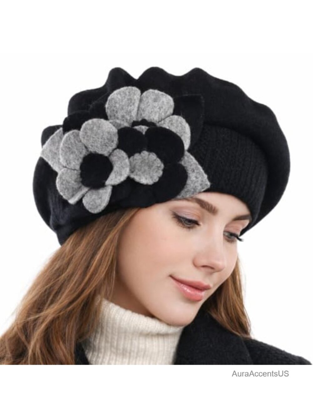 100% Wool French Beret Chic Winter Beanie Hat